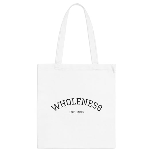 Wholeness Est. 1995 Canvas Tote Bag — Minimalist Inspirational Grocery & Everyday Tote