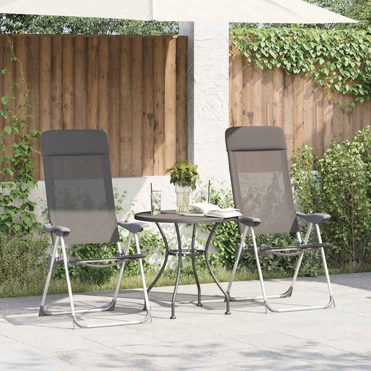 Klappbare Campingstühle 2 Stk. Grau Aluminium