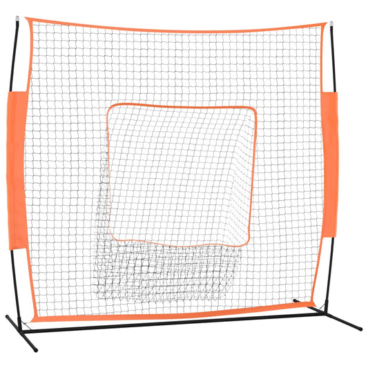 Baseball-Netz Tragbar Rot Schwarz 219x107x212cm Stahl Polyester