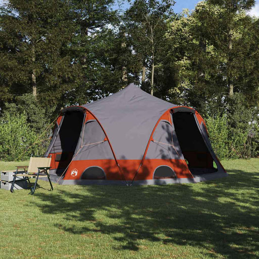 Kuppelzelt mit Dach Grau und Orange 505 x 450 x 248 cm