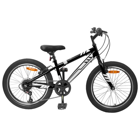 Mountainbike 24 Zoll 6-Speed für 8-12 Jahre Schwarz