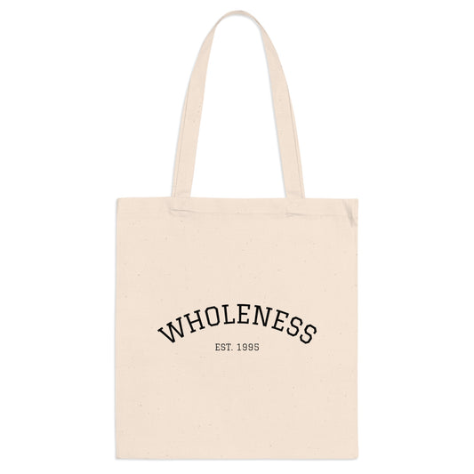 Wholeness Est. 1995 Canvas Tote Bag — Minimalist Inspirational Grocery & Everyday Tote