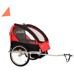 Load image into Gallery viewer, 2-in-1 Fahrradanhänger und Kinderwagen Schwarz und Rot
