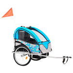 Load image into Gallery viewer, 2-in-1 Fahrradanhänger und Kinderwagen Blau und Grau
