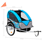 Load image into Gallery viewer, 2-in-1 Fahrradanhänger und Kinderwagen Blau und Grau

