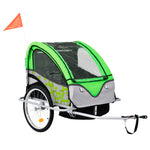 Load image into Gallery viewer, 2-in-1 Fahrradanhänger und Kinderwagen Grün und Grau
