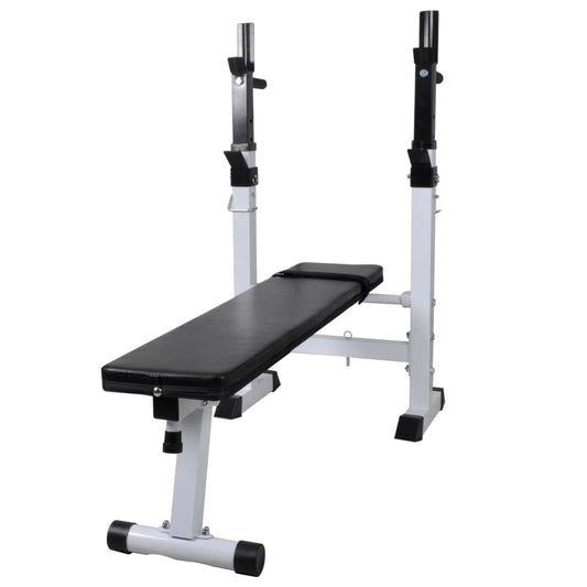 Hantelbank mit Ablage, Langhantel und Kurzhantel-Set 90 kg