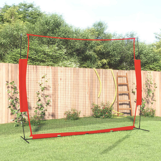 Baseball-Netz Tragbar Rot Schwarz 369x107x271cm Stahl Polyester