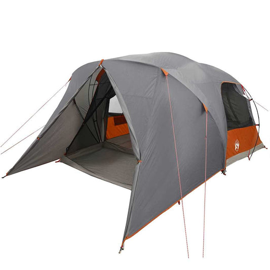 Kuppelzelt mit Dach Grau und Orange 337 x 243 x 182 cm