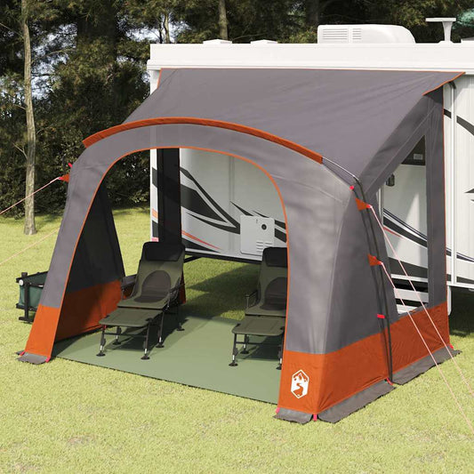 Caravan Zelt mit Dach Grau und Orange 330 x 250 x 245 cm