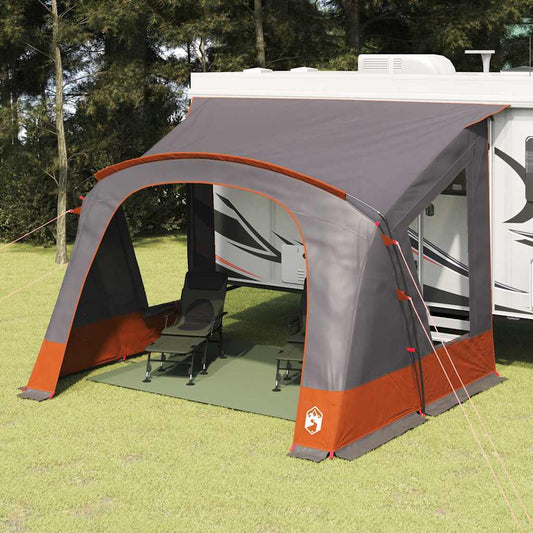 Caravan Zelt mit Dach Grau und Orange 400 x 270 x 245 cm