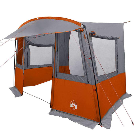 Heckklappenzelt mit Dach Grau und Orange 350 x 250 x 245 cm