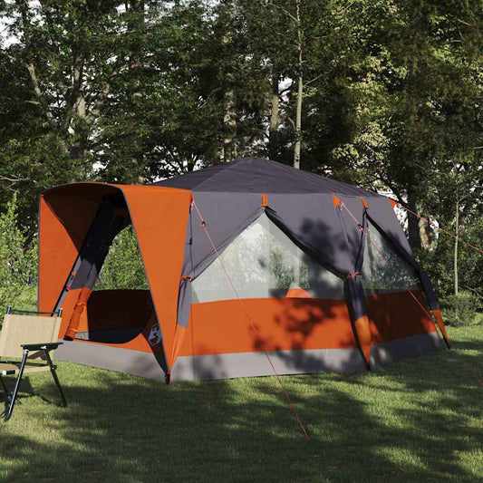 Hütten-Zelt mit Dach Grau und Orange 400 x 350 x 212 cm