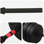 Load image into Gallery viewer, 2-in-1 Hantelset Schwarz und Rot 121 x 19,5 x 19,5 cm
