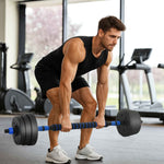 Load image into Gallery viewer, 2-in-1 Hantelset Schwarz und Blau 121 x 19,5 x 19,5 cm
