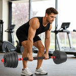 Load image into Gallery viewer, 2-in-1 Hantelset Schwarz und Rot 121 x 19,5 x 19,5 cm
