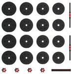 Load image into Gallery viewer, 2-in-1 Hantelset Schwarz und Rot 121 x 19,5 x 19,5 cm
