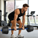 Load image into Gallery viewer, 2-in-1 Hantelset Schwarz und Blau 121 x 19,5 x 19,5 cm
